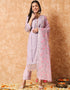 Trendy Designer Party Wear Readymade Salwar Suit Lavender Linen Cotton Pant Straight Side View